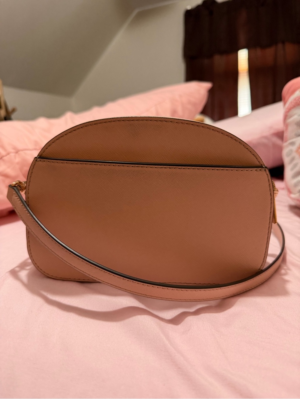 Tory Burch Blush Pink Saffiano Leather Dome Crossbody - Picture 2 of 4